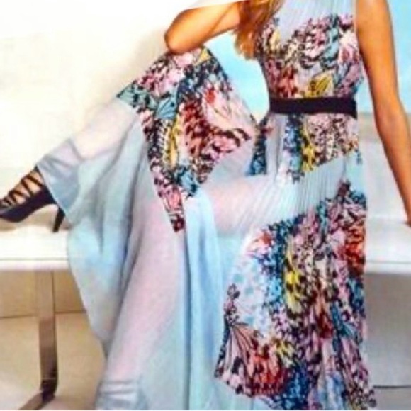 Stunning BCBG Maxazria pleated romantic accordion with sheer overlay - Picture 2 of 2